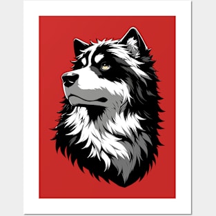 Stunning and Cool Croatian Sheepdog Monochrome and Gold Portrait for Father's Day Posters and Art